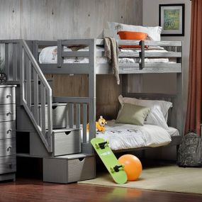 Dove Twin-Twin Bunk Bed With Ladder