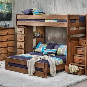 Moab Twin - Full Loft Bed with Stairs