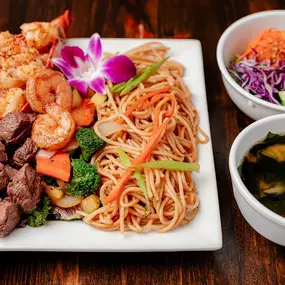 Hibachi Combo Fillet Mignon Lobster With Noodle at Wakatobi Japanese Grill Hibachi and Sushi