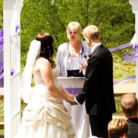 Together they craft their preferences, goals and visions of the wedding. If a couple wants to write their own vows, she helps makes suggestions, tapping into her many years of experience.