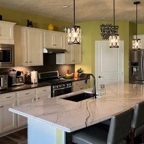 We remodel, redesign or build new! We feature American made Cambria countertops but we can build or remodel any necessary elements to make your kitchen exactly how you want it.