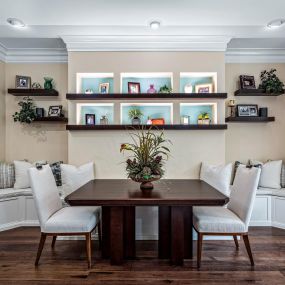 Custom dining banquette with built-in storage