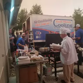 Breakfast for our team, cooked by the leaders.