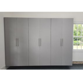 Large cabinets are perfect for back stocking paper products and more!