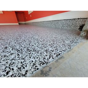 Our PremierOne polyaspartic floor coating is not only easy on the eyes but easy to clean. Check out that shine!