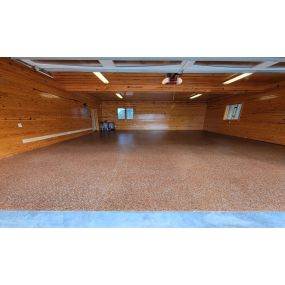 Stunning Copper epoxy flooring in this Charlotte garage.