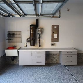 Maximize every inch of your garage with our custom storage solutions and upgrade your floor with a commercial grade epoxy.