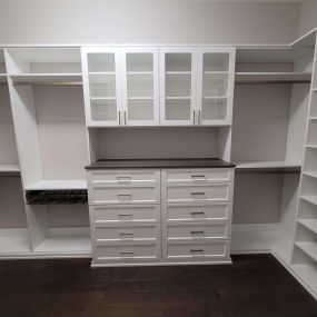 White shaker custom closet.