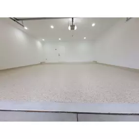 Commercial grade epoxy floor in Iced Coffee