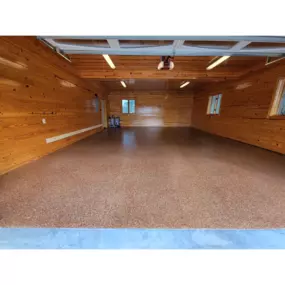 Stunning Copper epoxy flooring in this Charlotte garage.