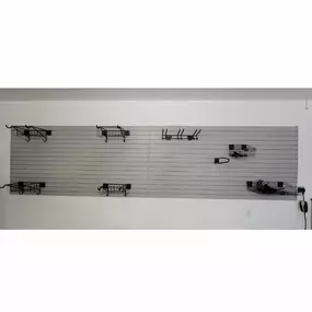 Unlock hidden storage potential in your garage. Slat wall provides vertical storage for those narrow spaces.