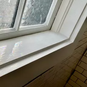 Example of window frame wood rot repair with Preservan