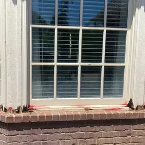 Before example of wood rot on window frame