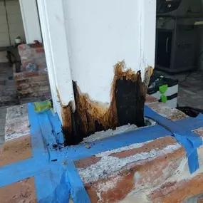 Example of wood rot on home