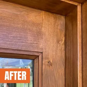 After photo of wood rot repair on door and door frame with Preservan