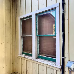 Example of wood rot on window frame