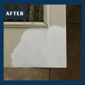 After photo of wood rot repair on door and door frame with Preservan