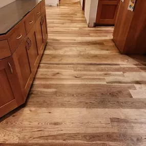 Hickory flor install, sand, and finish