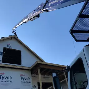 Loading new construction roof