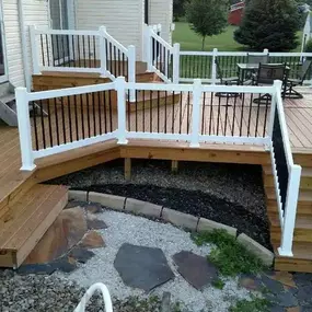 Custom deck and patio built by Hen House Decks