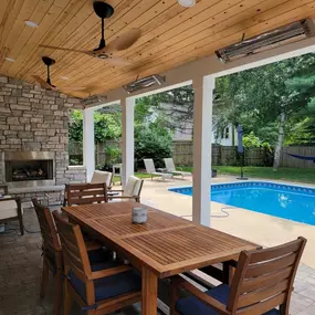 Poolside Covered Porch and Patio