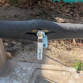 Insulated pipe being inspected by the Bert Norman's Plumbing team of Yulee, FL.