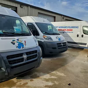 Bert Norman's Plumbing truck fleet in Yulee, FL.