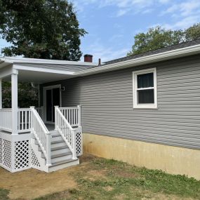 After Back-Vinyl Siding, new Deck with stairs & Gutters