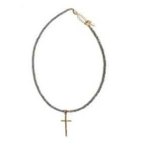 Prayer Cross On Pyrite Necklace by Erin Gray