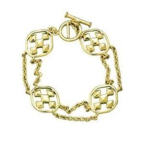 Bracelet Links Gold Shield of Faith Medallion by Gracewear
