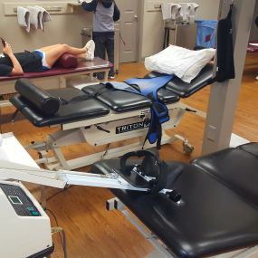 The treatment room at Shelbyville Chiropractic and Rehab Center