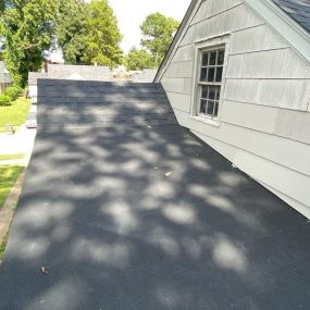 Here is the finished job of a 2-ply modified bitumen low slope roof. The 