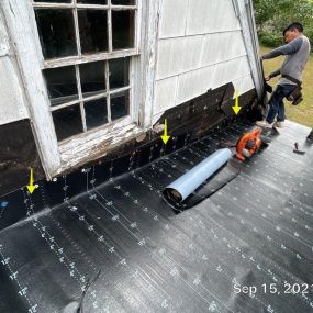 Here is a great example of how we install a low slope roof at the foundation level. This is the 