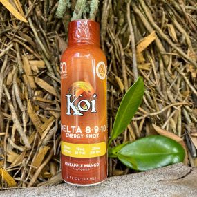 Koi Delta 8-9-10 THC Energy Shots in a trio of hemp-derived THC’s with Taurine, Ginseng Root Extract, Caffeine  for an uplifting, but relaxing and mildly euphoric effect.