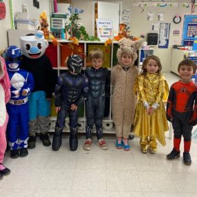 Our amazing Kindergarteners are dressed up for Halloween and ready for our annual Halloween parade