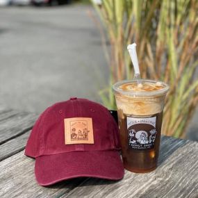 Chocolate Almond Cream with our Coconut Cold Brew and custom hat