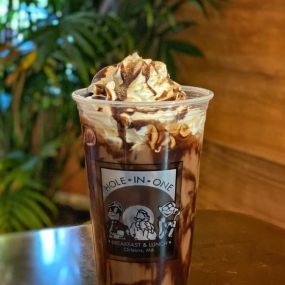 Special blend of creamy Iced Cocoa or Iced Mocha