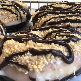 Popular Girl Scout cookie donuts- Samoas!