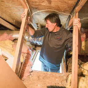 Canyon State installer in customer attic