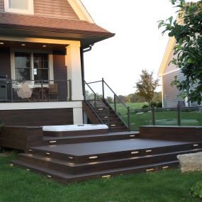 Low Voltage Wiring accents this custom built deck.