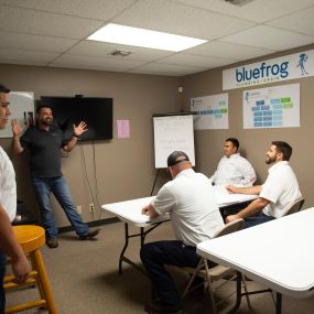bluefrog Plumbing + Drain techs training and preparing for plumbing repair, installation, and maintenance calls in the North Dallas Lewisville area.