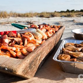 Custom Boat Tours for Up to 49 People: Create a unique party for you and your guests when you book a Custom Charter Cruise with us. We offer a variety of custom options to provide the experience of a lifetime. Delight your group with an authentic Low Country Boil or barbecue on an uninhabited island. It starts when you board “The Palmetto” for a cruise through the harbor. Take in the sights while you enjoy refreshments of your choosing. When we arrive at the barrier island, the boat is beached a