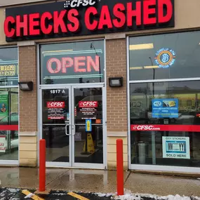 Bild von CoinFlip Bitcoin ATM - CFSC Checks Cashed Washington-Lewis Currency Exchange and Auto License (Waukegan)