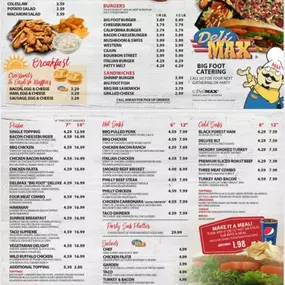 Menu at Big Foot Gas & Grocery