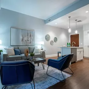 Dining area and kitchen in one of our apartments