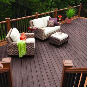 Rich colors and unique patterns add to the beautiful design on a deck. Scherer Bros. Lumber Co. can supply you and your home with the premier decking materials.