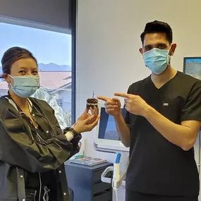 Dr Dino with his fellow colleague at his Dental Office