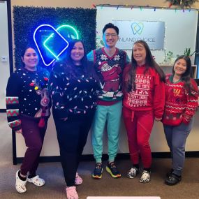 Dr. Andrew Choi and her group sending holiday greetings at inland Choice Dental