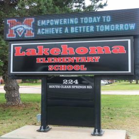 Outdoor Digital LED Signage at Lakehoma Elementary School in Monument, Colorado. Design, build, and installation done by Colographic Inc.