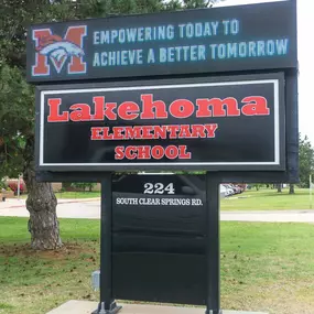 Outdoor Digital LED Signage at Lakehoma Elementary School in Monument, Colorado. Design, build, and installation done by Colographic Inc.